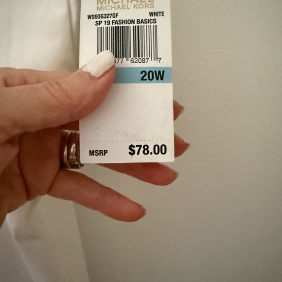 New with tags Michael Michael Kors Womens Plus Slim Fit Solid Straight Leg Pants - Picture 7 of 13